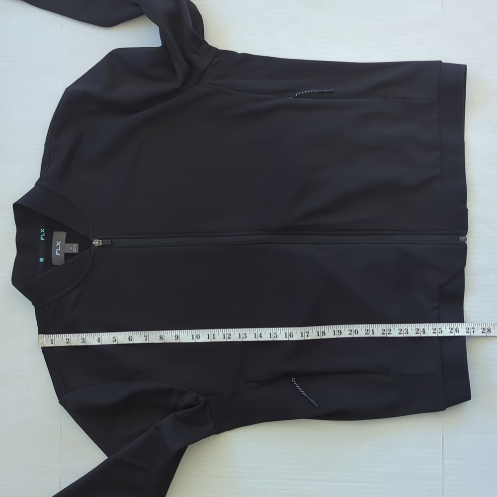 FLX  Stand Up Collar Full-Zip Performance Jacket XL Black Soft Inside Zip Pocket - Picture 16 of 16